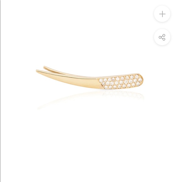 Half Pave Diamond Skimmer Earring - Picture 1 of 7